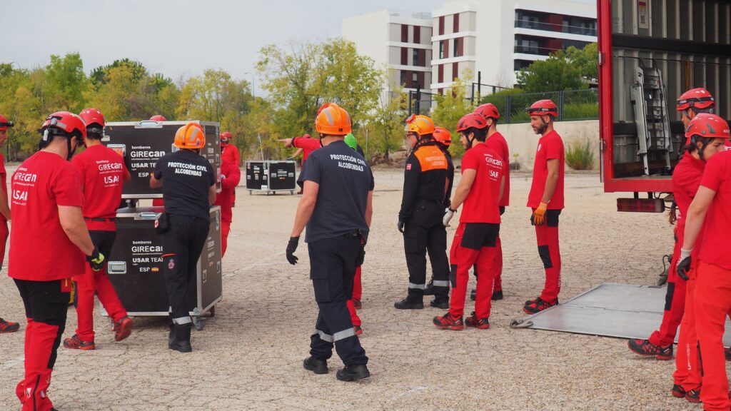 Montaje de la Base de Operaciones del equipo USAR Bomberos Girecan