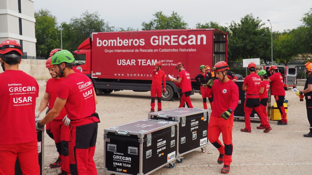 Montaje de la Base de Operaciones del equipo USAR Bomberos Girecan