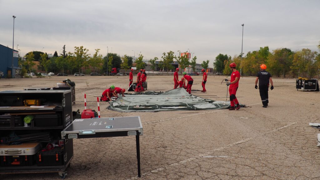 Montaje de la Base de Operaciones del equipo USAR Bomberos Girecan