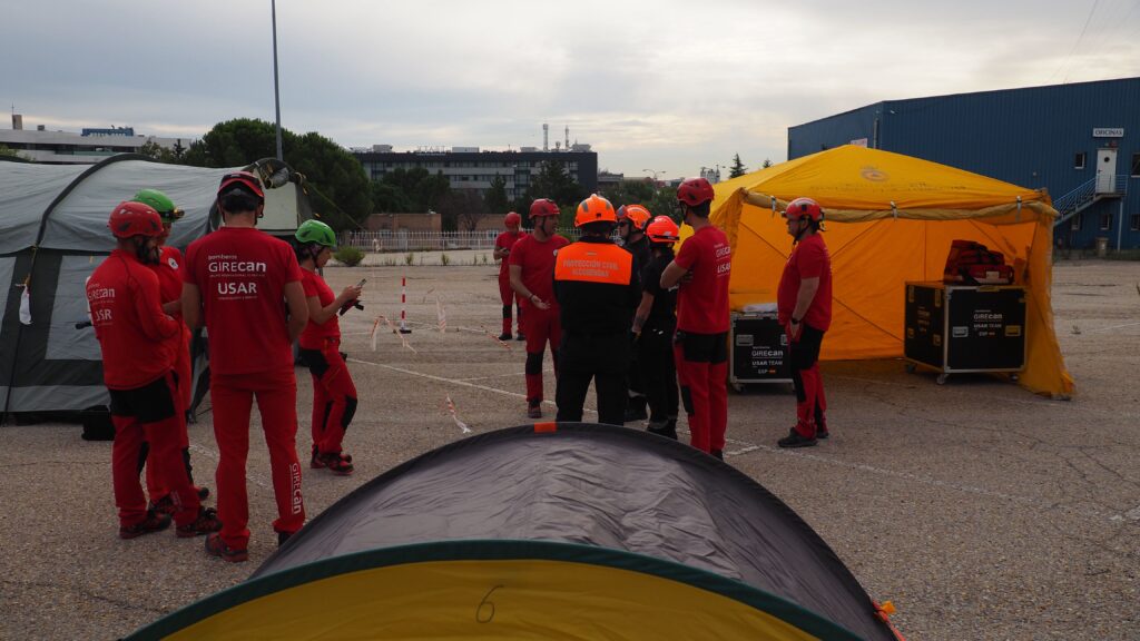 Montaje de la Base de Operaciones del equipo USAR Bomberos Girecan