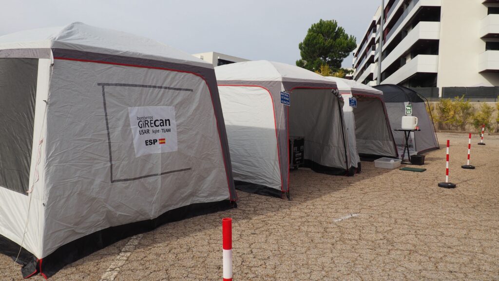 Montaje de la Base de Operaciones del equipo USAR Bomberos Girecan