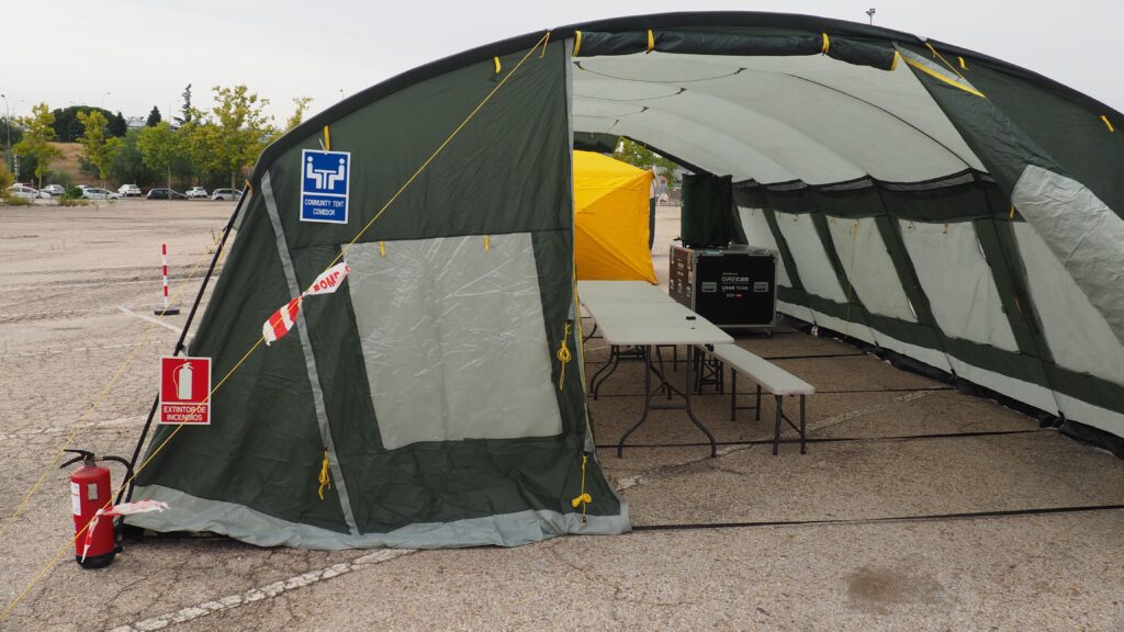 Montaje de la Base de Operaciones del equipo USAR Bomberos Girecan